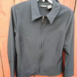 George Women's Size Medium M Black Zip Up Jacket A2
